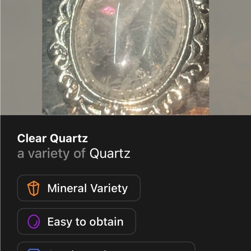 Silver and Clear Quartz Pendant silver plated